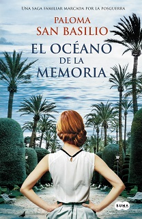 Portada novela El Océano de la Memoria de Paloma San Basilio, con una muchacha pelirroja en un parque mirando al mar.
