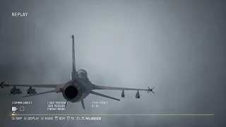 ゲームリプレイ画面｜機体は初期機体F-16C/ACE COMBAT(TM) 7: SKIES UNKNOWN
