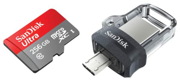 SanDisk Introduces 256GB Ultra MicroSDXC and Ultra Dual Drive m3.0 