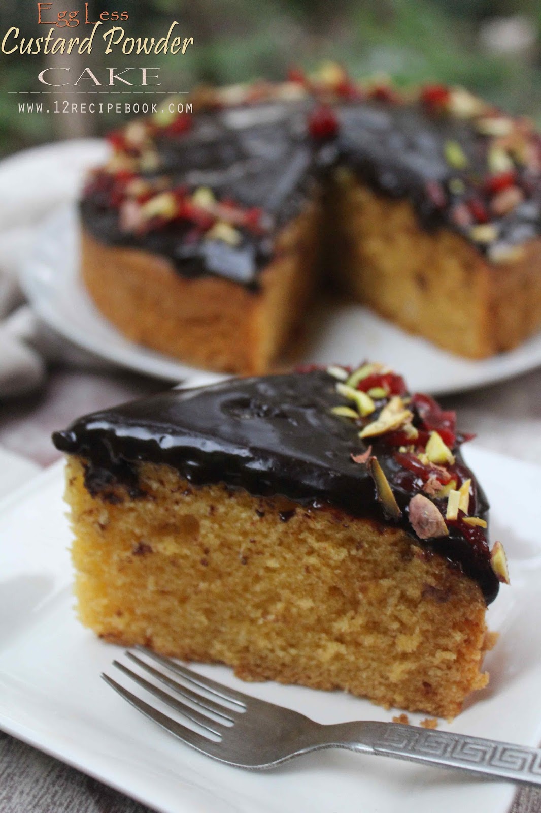 Eggless Custard Powder Cake Recipe Book