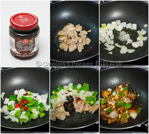 Stir Fried Chicken with Sweet Bean Sauce Procedures