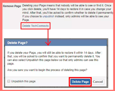 How To Delete A Facebook Page You Created 2017