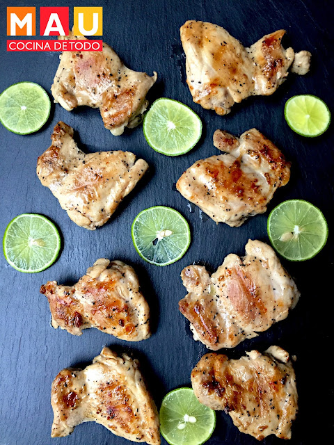 pollo al lemon pepper limon pimienta facil muslos sin hueso receta