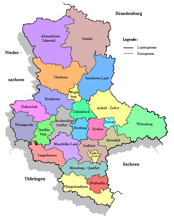 Karte der Provinz Sachsen Anhalt | Karte von Deutschland Stadt