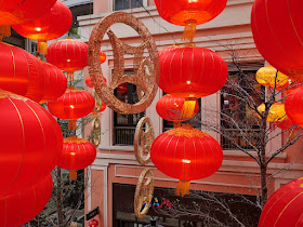 Red lanterns at Lee Tung Avenue