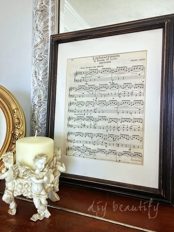 framed sheet music