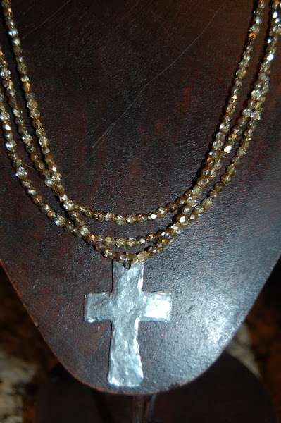 Triple Strand Cross Necklace
