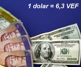Equivalencia entre el dólar y los bolívares