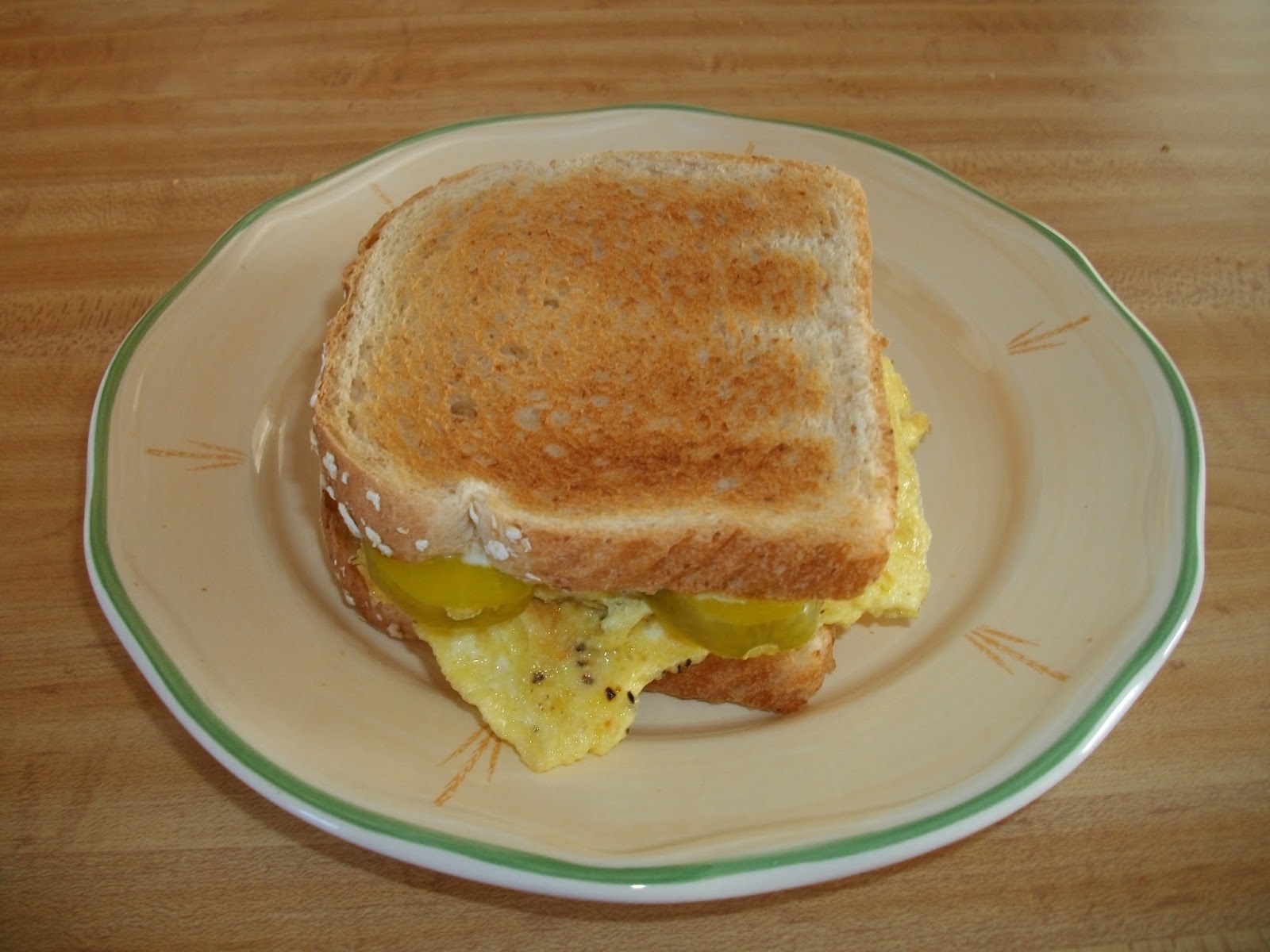 Domestic Goddess's Recipe Box Scrambled Egg & Dill Pickle Sandwich