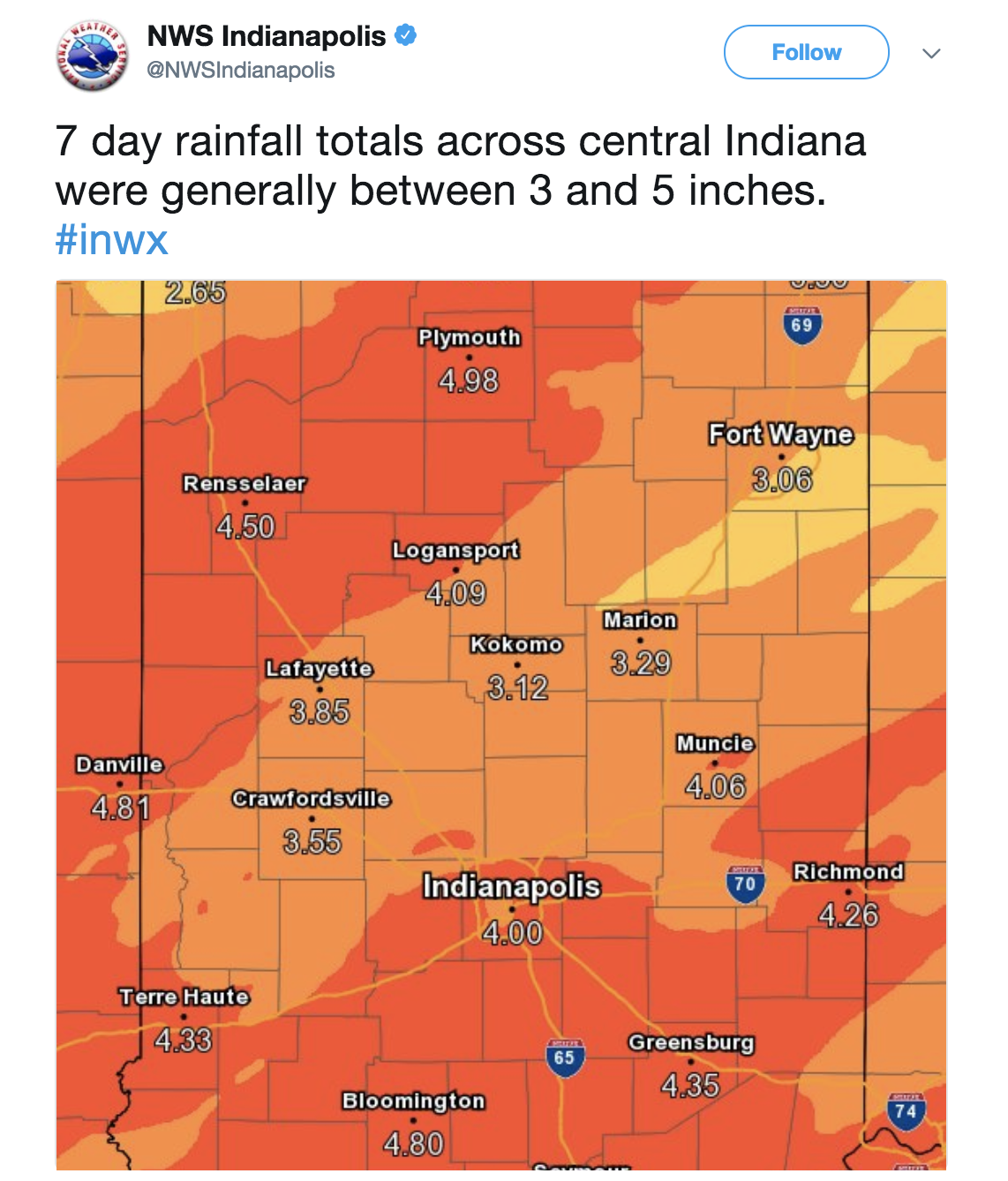 811 am est sun feb 25 2018 the national weather service in indianapolis has issued a flood warning for monroe county in south central indiana 811 am est sun feb 25 2018 the national weather service in indianapolis has issued a flood warning for monroe county in south central indiana
