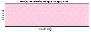 Etiquetas para Imprimir Gratis de Rosa con Lunares Rosa. 