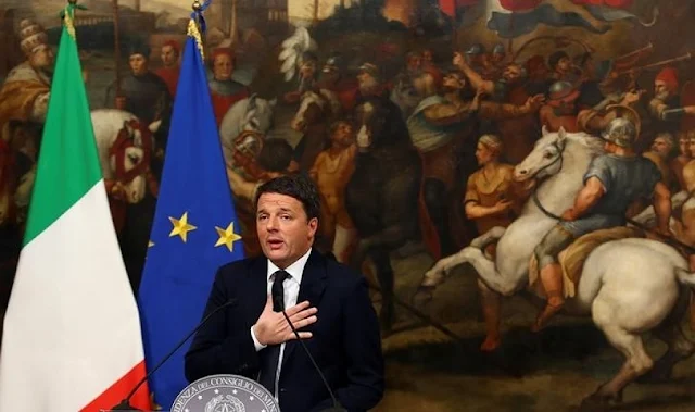 Image Attribute:  Italian Prime Minister Matteo Renzi speaks during a media conference after a referendum on constitutional reform at Chigi palace in Rome, Italy, December 5, 2016.  REUTERS/Alessandro Bianchi