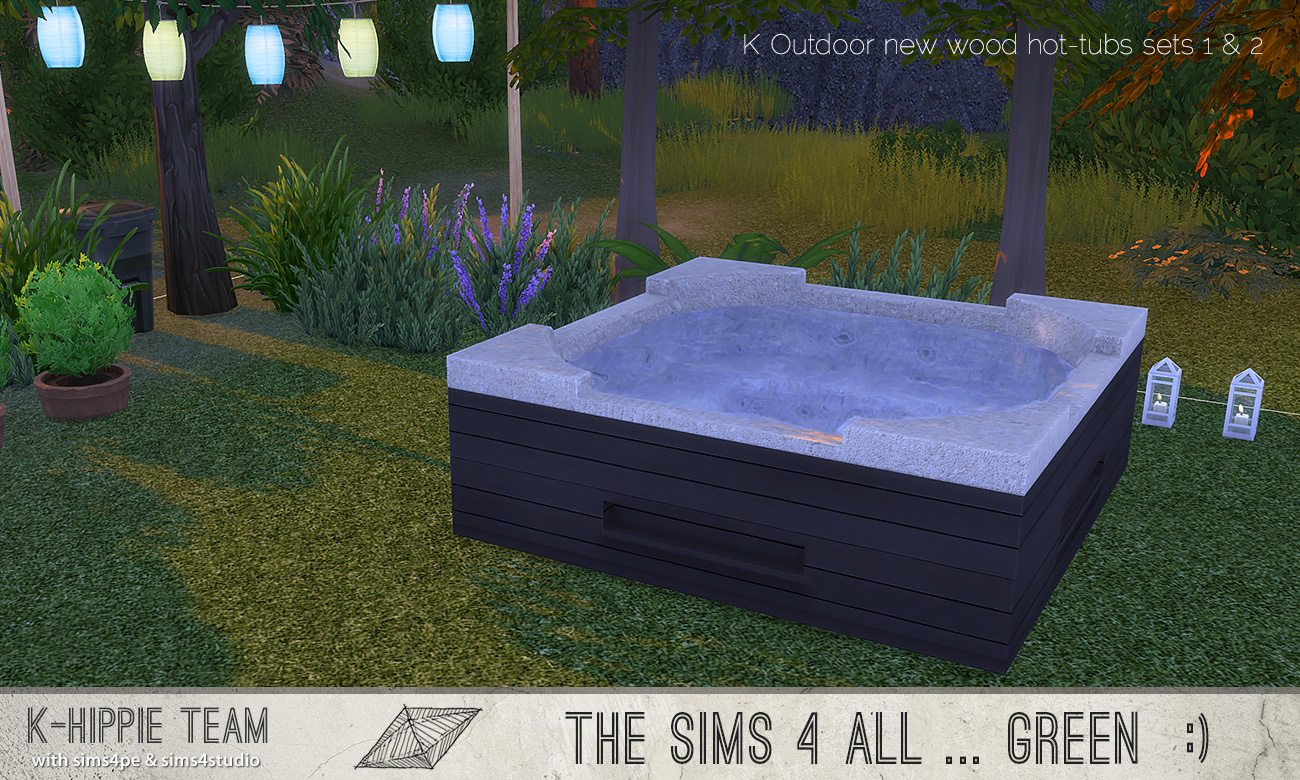 My Sims 4 Blog K Outdoor New Wood Hot Tubs 2x7 Hot Tubs sets 1 & 2