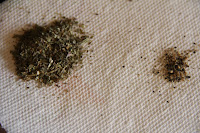 herbs on a paper towel