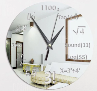 DIY Math Equation Acrylic Mirror Wall Stickers Wall Clock Stickers