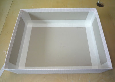 Mutterhenne: Karton mit Stoff beziehen - Bastelanleitung