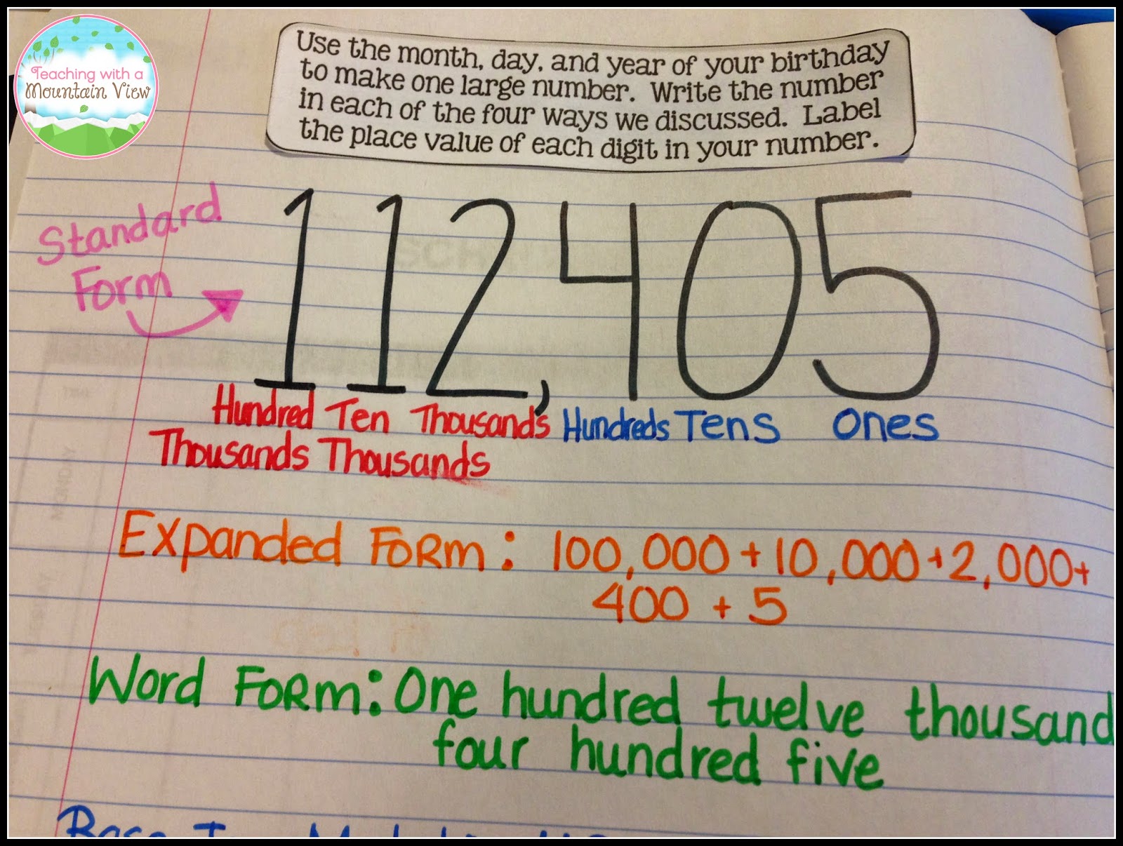 expanded form 5th grade anchor chart
 Teaching With a Mountain View: Teaching Place Value