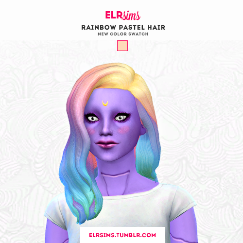 My Sims 4 Blog: Rainbow Pastel Hair for Females by ELRSims