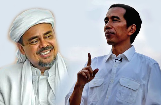 Hasil gambar untuk jokowi vs rizieq shihab