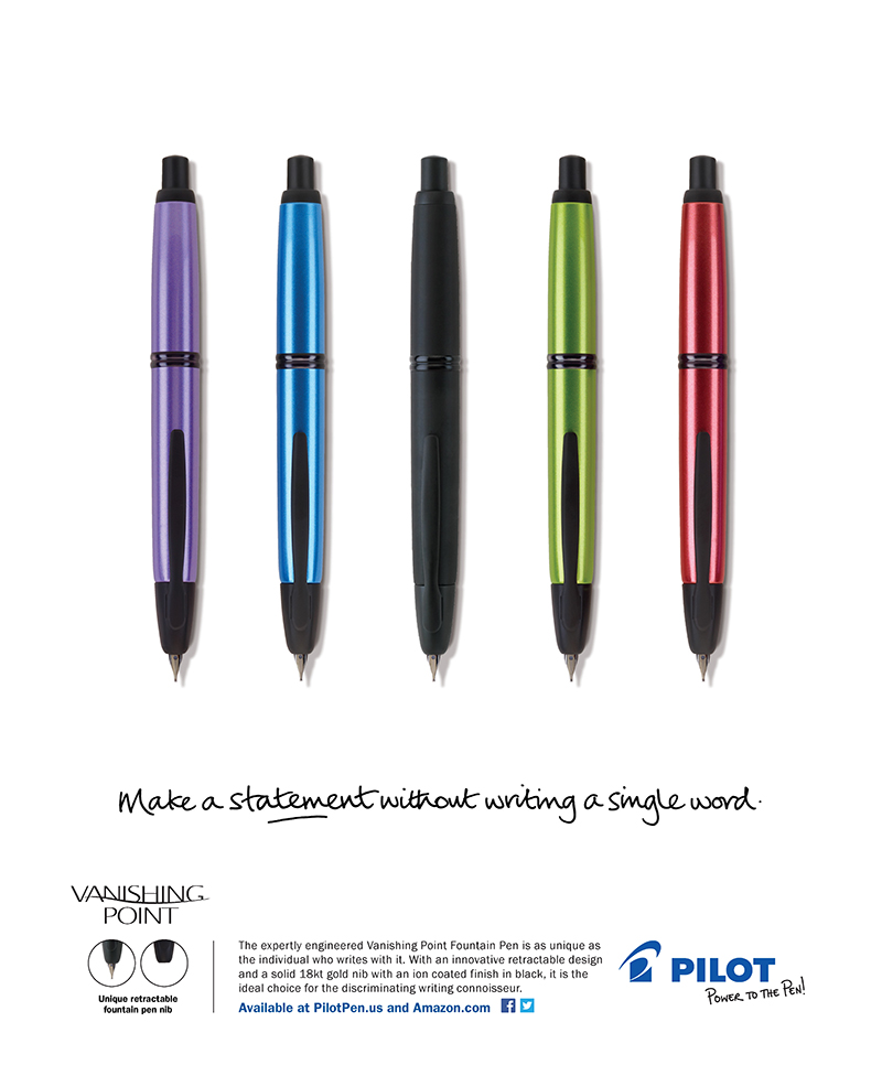 Ruth Rowland Hand Lettered Pilot Pens Ad Campaign