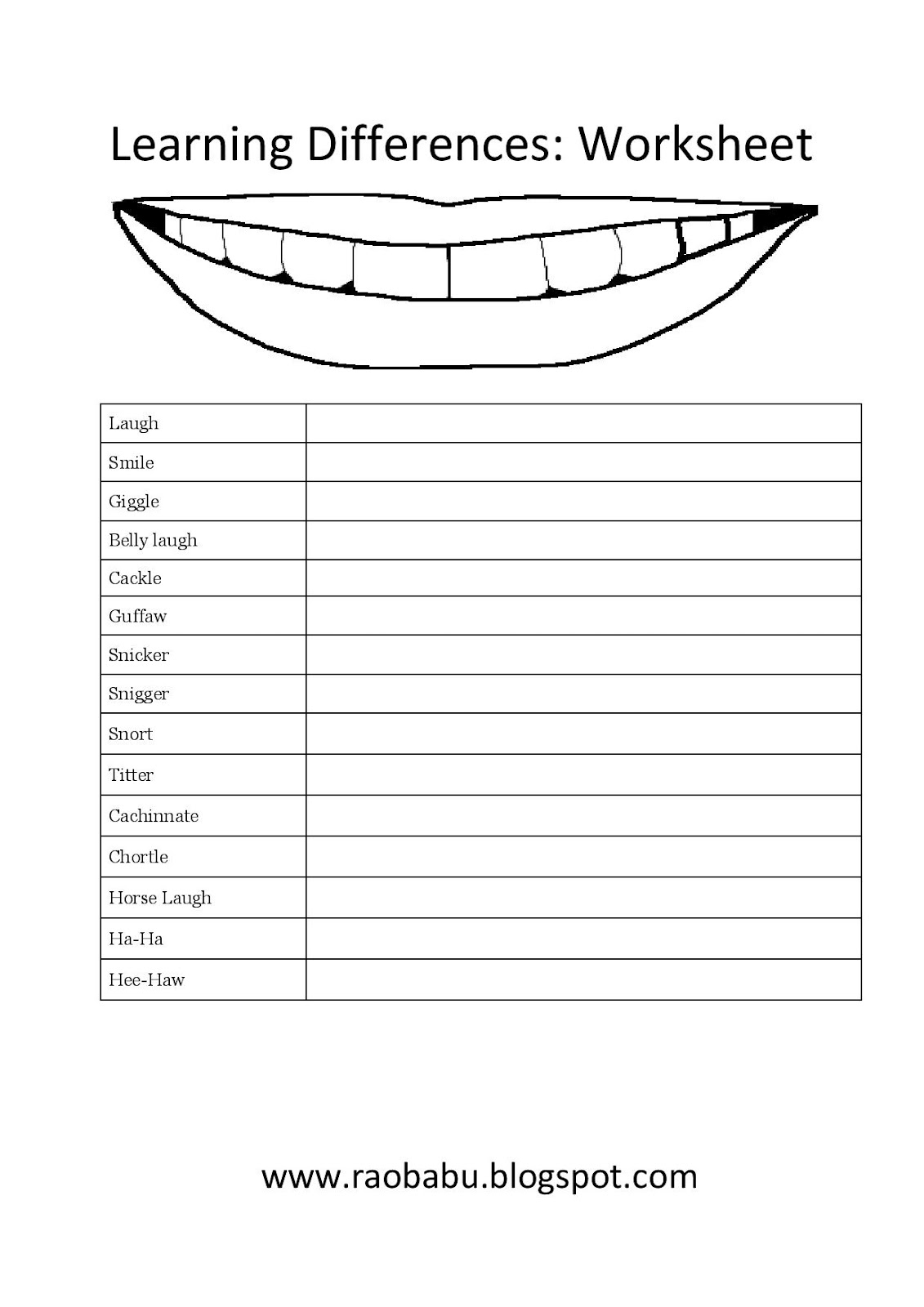 learn-english-learning-differences-worksheet