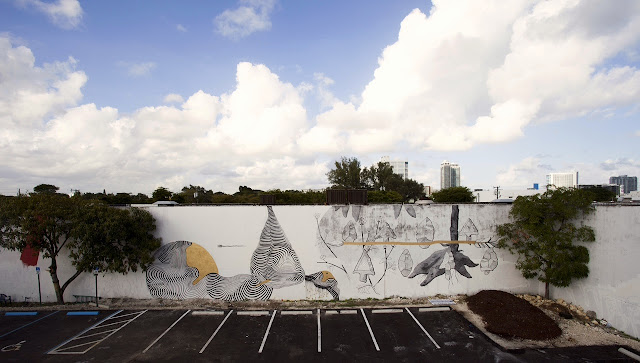 Street Art Collaboration By Pastel and 2501 in Wynwood, Miami For The Mirorless Project. 2