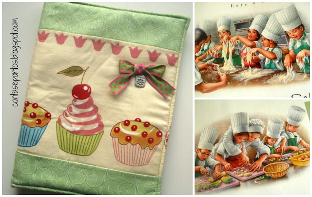 Livro de receitas em tecido - cupcakes