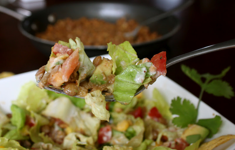 A Globetrotter's Fare Meatless Monday Lentil Taco Salad