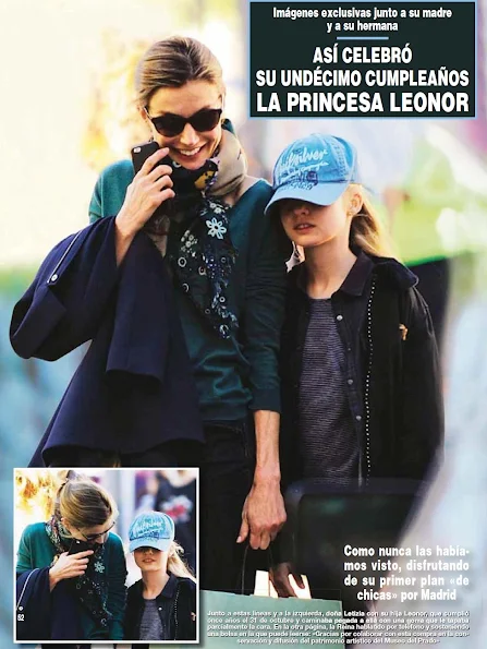 Queen Letizia, Princesses Leonor and Sofia were photographed during they were shopping in Madrid