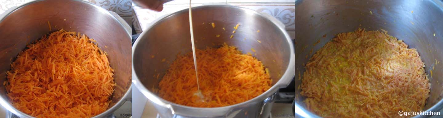 Pressure cooking the carrots