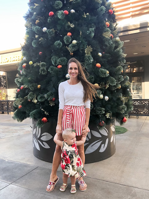 Hawaii Christmas striped paper bag shorts