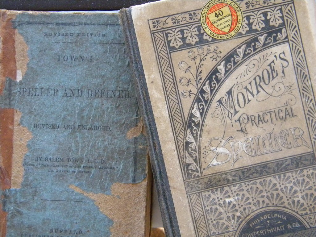 Retro Educational Technology Old Spelling Books Readers