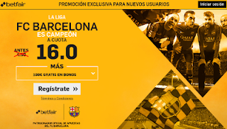 betfair supercuota 16 Barcelona campeon Liga 17 mayo betfair supercuota 16 Barcelona campeon Liga 17 mayo