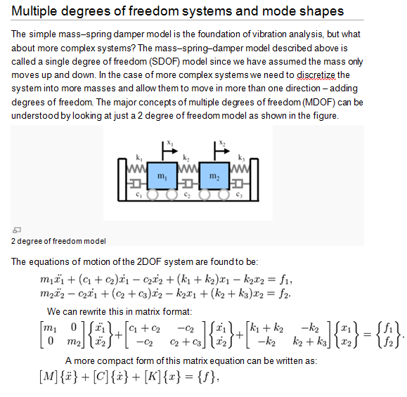 Applications of Linear Algebra: Mechanical Vibrations and Matrices