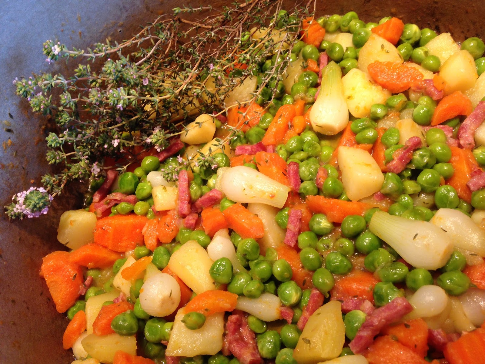 JARDINIERE DE PETITS POIS et son bouquet de thym fleuri | Paroles de diet