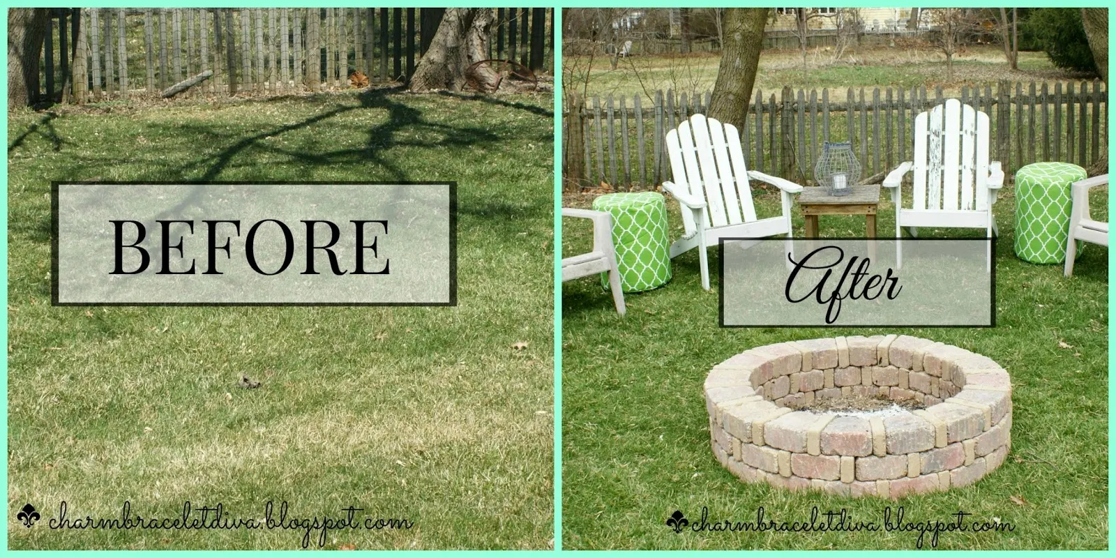 outdoor before and after fire pit entertaining