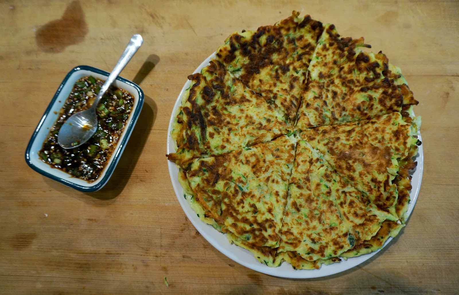 KoreanStyle Zucchini Pancakes (2) Hobak Jun (호박전)