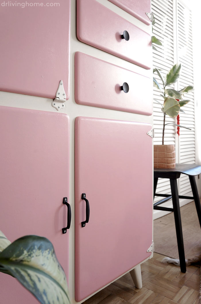 Fun vintage kitchen cupboard makeover
