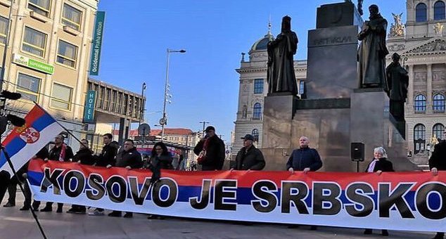 ЧЕШКА: Протест против „независности“ КиМ - „KOSOVO JE SRBSKO!“ (фото, видео) #Vesti #Kosovo #Metohija #Srbija #Prijatelji #Češka #protest