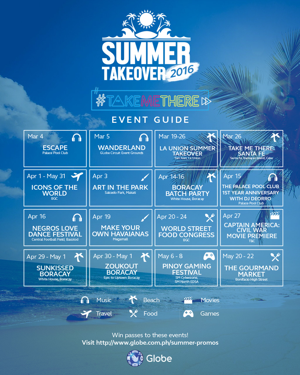 Globe's best lineup of events all throughout this Summer season