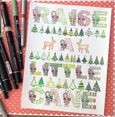 raise a little cane Christmas coloring page stefanie girard