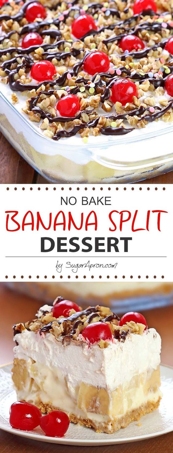 No Bake Banana Split Dessert #nobake #banana #split #dessert #dessertrecipes #easydessertrecipes #cake #cakerecipes No Bake Banana Split Dessert #nobake #banana #split #dessert #dessertrecipes #easydessertrecipes #cake #cakerecipes