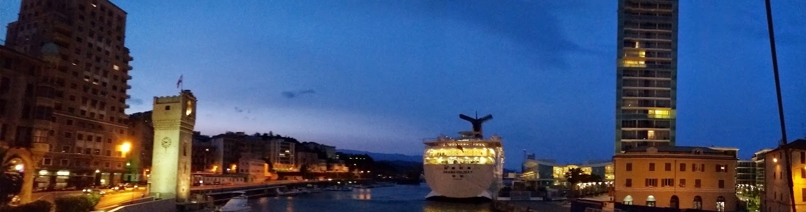 Savona Italy Harbour at night time