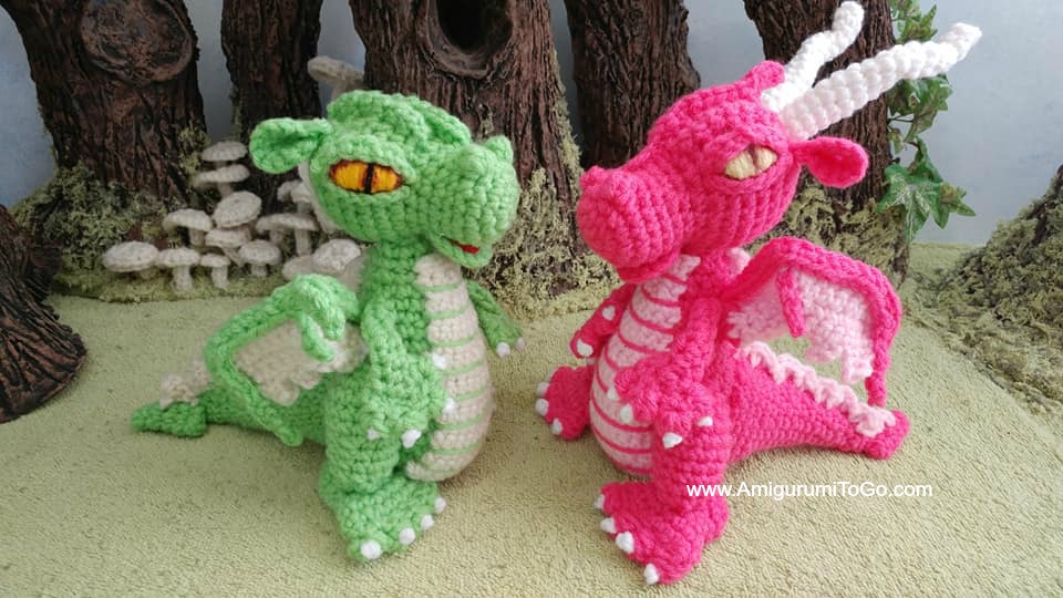 small but mighty dragon printable pattern on one page amigurumi to go
