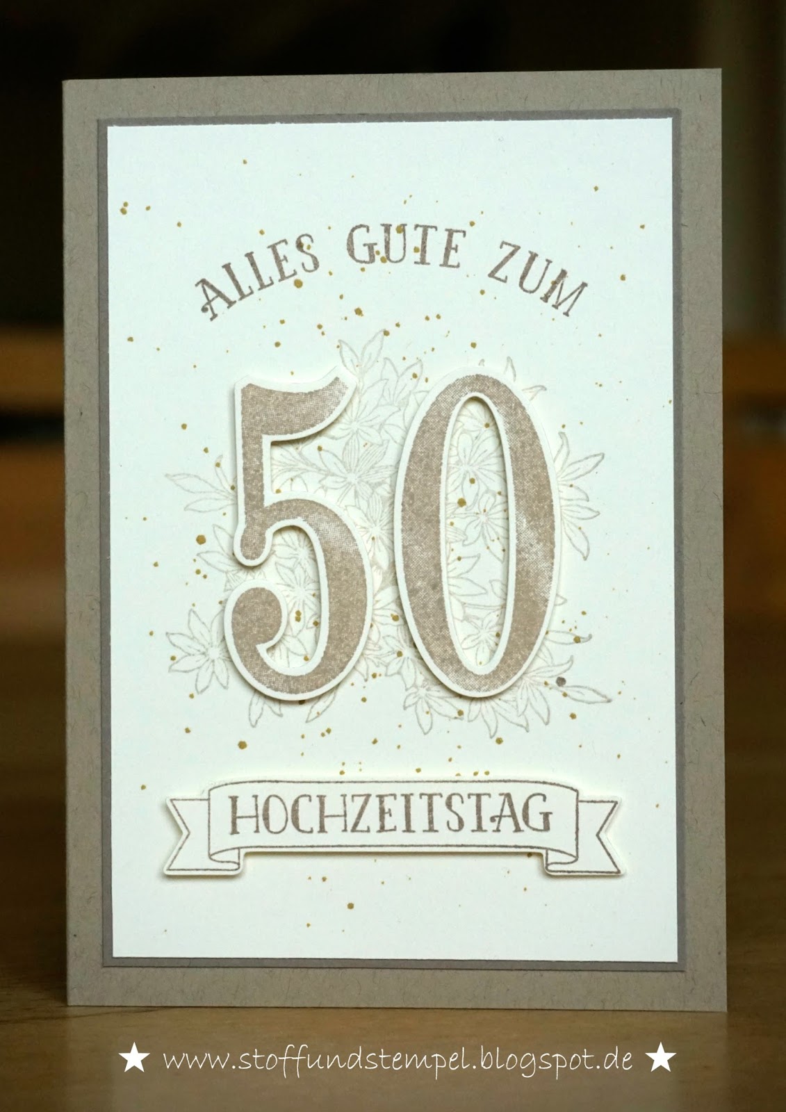 Stoff und Stempel: Karte zur goldenen Hochzeit
