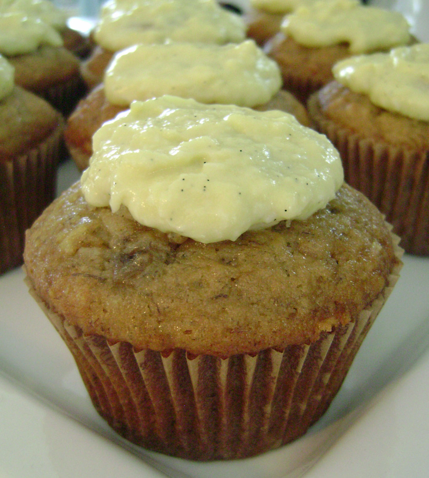 Jo and Sue: Banana Coconut Muffins with Vanilla Coconut Custard