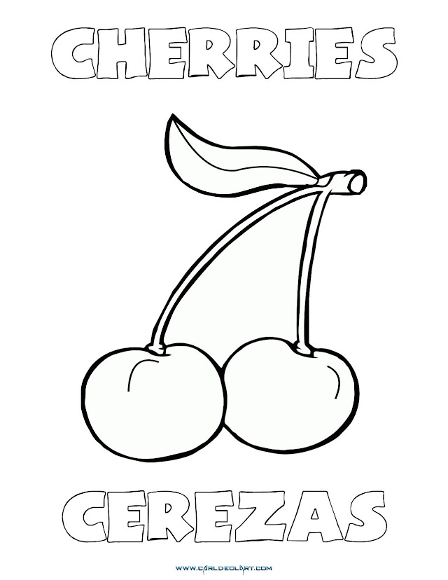 Dibujos Inglés - Español con C: Cerezas - Cherries