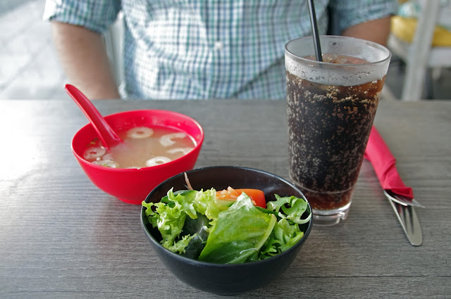 our starters of soup and salad