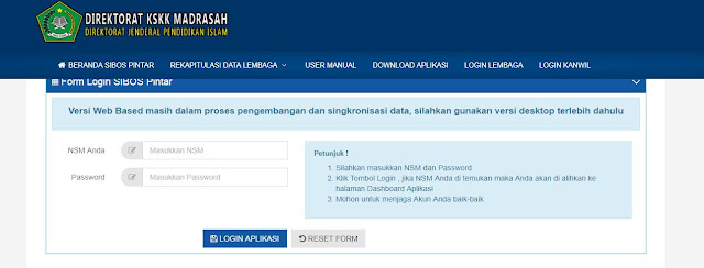  adalah alamat untuk melakukan login pada Aplikasi SIBOS PINTAR Kemenag madrasah.kemenag.go.id/sibospintar/web/login Untuk Login Aplikasi SIBOS PINTAR Kemenag