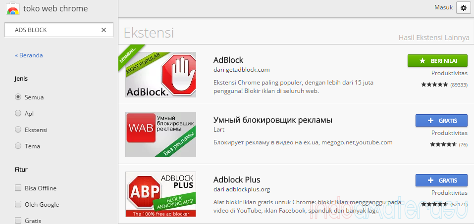 AdBlock ~ Cara Menghilangkan/ Block Iklan di Web/ Blog 2